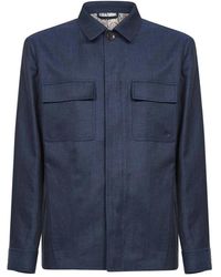 Etro - Wool And Linen Shacket - Lyst