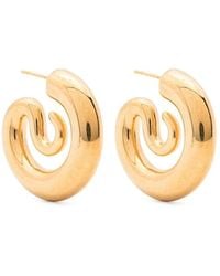 Panconesi - Goldfarbene hoop-ohrringe mit poliertem finish - Lyst