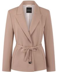 Marc Cain - Jassen ,Bruin ,Leer Blazer Met Strikceintuur - Lyst