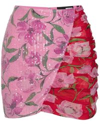 ROTATE BIRGER CHRISTENSEN - Falda mini floral con lentejuelas - Lyst