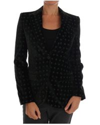 Dolce & Gabbana Embroidered Velvet Blazer Jacket - Groen