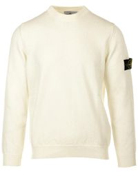 Stone Island - Weiße pullover maglia - Lyst