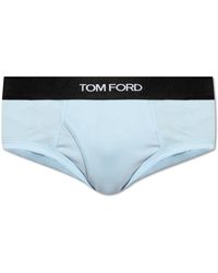 Tom Ford - Ondergoed ,Blauw ,Katoen Briefs Met Logo - Lyst