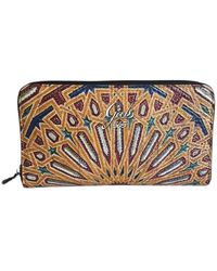 Gabs - Accessoires ,Veelkleurig ,Katoen Bruin Leren Portemonnee Met Ritssluiting - Lyst