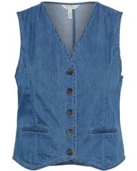 Part Two - Denim Weste Mit V-Ausschnitt Und Knöpfen - Lyst