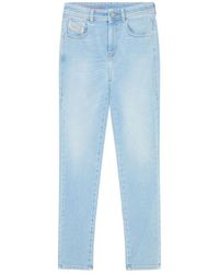 DIESEL - Jeans ,Blauw ,Katoen 5-Pocket Jeans Voor Vrouwen 1984 Slandy-High - Lyst