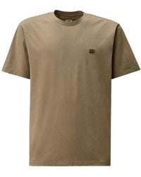 C.P. Company - Tops ,Groen ,Katoen Jersey Logo Patch Tee Fallen Rock-S - Lyst
