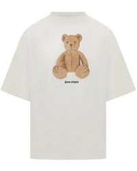 Palm Angels - Tops ,Wit ,Bear Over Tee - Lyst