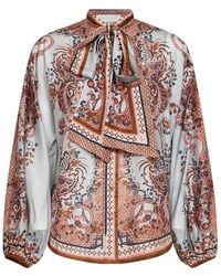 Zimmermann - Overhemden ,Veelkleurig ,Aster Tie Neck Blouse - Lyst