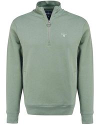 Barbour - Hoodies & Sweatvesten ,Groen ,Katoen Rothley Half Zip Sweater - Lyst