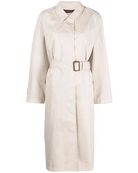 Gucci - Trench coat in gabardine bianco con cintura - Lyst