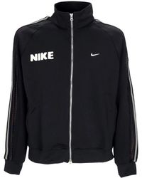 Nike - Schwarz/Weißes Trainingsjacke Mit Hohem Kragen - Lyst