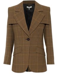 Chloé - Jassen ,Bruin ,Wol Wollen Blazer Met Afneembare Sjaal - Lyst