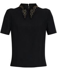 Versace - Top Met Applicaties Op De Kraag - Lyst