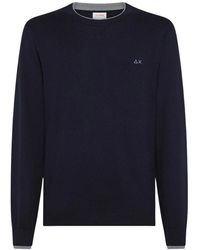 Sun 68 - Blauer Woll Baumwolle Pullover - Lyst
