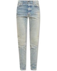 Amiri - Jeans skinny vintage con patch in pelle - Lyst