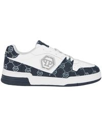 Philipp Plein - Schoenen ,Wit ,Denim Lo-Top Sneakers Monogram - Lyst