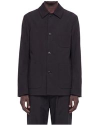 Lardini - Jassen ,Zwart ,Linnen Linnen Overshirt - Lyst