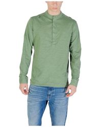 Gianni Lupo - Grüner Mandarin-Kragen-Strick - Lyst