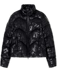 EA7 - Nylon Steppjacke Mit Allover-Monogramm-Print - Lyst