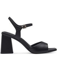 Marco Tozzi - Schoenen ,Zwart ,Zwarte Platte Sandalen Voor Vrouwen - Lyst