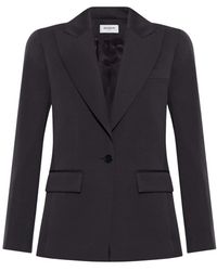 Balmain - Jassen ,Grijs ,Wol Wolblazer Met Enkele Split - Lyst