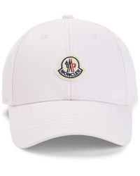 Moncler - Accessoires ,Roze ,Katoen Gabardine Baseball Cap - Lyst