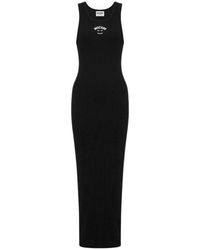 Moschino - Kleedjes ,Zwart ,Katoen Stretch Katoenen Jurk - Lyst