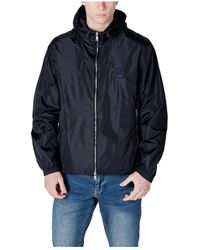 ARMANI EXCHANGE - Jassen ,Blauw ,Polyester Box Logo Jas - Lyst