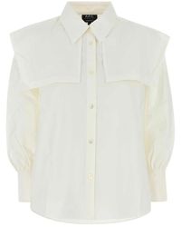 A.P.C. - Overhemden ,Wit ,Witte Poplin Ondine Shirt - Lyst