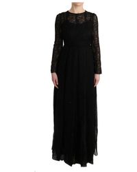 Dolce & Gabbana - Floral Spitze Mantel Seidenkleid - Lyst