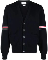 Thom Browne - Katoenen Milano Stitch Cardigan Met V-Hals - Lyst