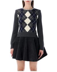 Self-Portrait - Round-Neck Knitwear - Lyst