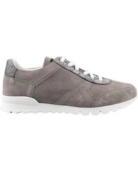 Kiton - Leren Suède Sneakers Met Krokodillenprint - Lyst