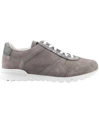 Kiton - Leren Suède Sneakers Met Krokodillenprint - Lyst