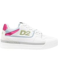DSquared² - Schoenen ,Wit ,Leer Lage Sneaker - Lyst