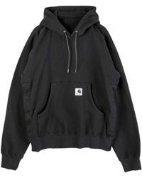 Sacai - Hoodies & Sweatvesten ,Zwart ,Katoen Cotton Jersey Hoodie - Lyst