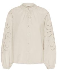 Cream - Overhemden ,Katoen Blouse Met Pofmouwen - Lyst