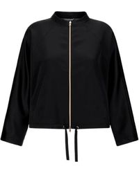 Herno - Jassen ,Zwart ,Polyester Short Satin Jacket - Lyst
