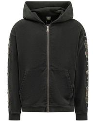 HTC - Hoodies & Sweatvesten ,Zwart ,Hooded Zip-Through Sweatshirt - Lyst
