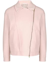 Herno - Jassen ,Roze ,Wol Wool Biker Jacket - Lyst