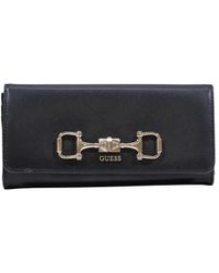 Guess - Accessoires ,Zwart ,Portemonnee Met Knoopsluiting, Binnenvakken En Zakken - Lyst
