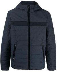 Tommy Hilfiger - Jassen ,Blauw ,Gewatteerde Jas Met Capuchon - Lyst