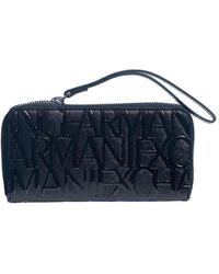 Armani Exchange - Schwarze brieftasche mit reißverschluss - Lyst