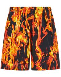 Vetements - Fire Print Bermuda Shorts - Lyst