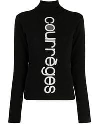 Courreges - Hochgeschlossener intarsia-pullover - Lyst