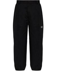 Moncler - Broeken ,Zwart ,Katoen Katoenen Gabardine Broek - Lyst