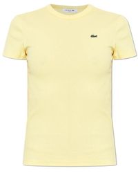 Lacoste - Slim Fit Geripptes Baumwoll-T-Shirt - Lyst