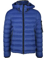 Peuterey - Jassen ,Blauw ,Donsjack Met Ritssluiting Zakken - Lyst