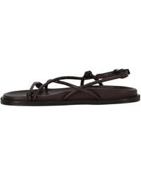 Max Mara - Schoenen ,Bruin ,Leer Lusso Flat Sandal - Lyst